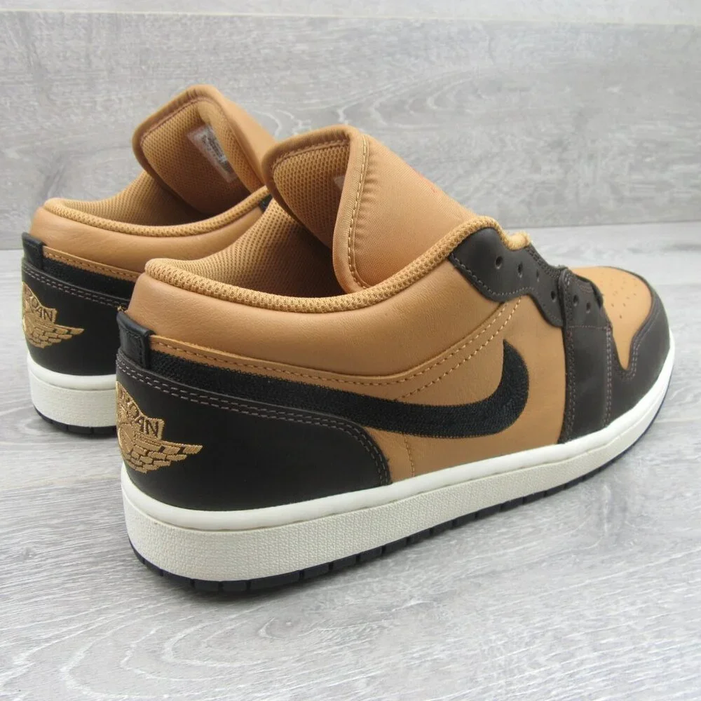 Air Jordan 1 Low SE Sneakers Mens Size 10.5 Flax Baroque Brown NEW - Picture 7 of 14